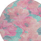 8' Pink And Mauve Round Floral Washable Indoor Outdoor Area Rug