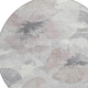 8' Taupe And Beige Round Floral Washable Indoor Outdoor Area Rug