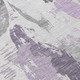8' Lavender And Lilac Round Abstract Washable Indoor Outdoor Area Rug