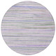 8' Lavender And Mauve Round Striped Washable Indoor Outdoor Area Rug