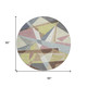 8' Khaki Beige And Mauve Round Geometric Washable Indoor Outdoor Area Rug