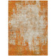 5' X 8' Orange And Ivory Abstract Washable Indoor Outdoor Area Rug