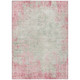 3' X 5' Pink And Ivory Abstract Washable Indoor Outdoor Area Rug