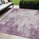 5' X 8' Plum And Ivory Abstract Washable Indoor Outdoor Area Rug