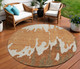 8' Orange And Brown Round Abstract Washable Indoor Outdoor Area Rug
