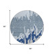 8' Sky Blue And Denim Blue Round Abstract Washable Indoor Outdoor Area Rug