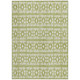 3' X 5' Sage And Ivory Geometric Washable Indoor Outdoor Area Rug