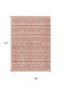9' X 12' Salmon And Ivory Geometric Washable Indoor Outdoor Area Rug