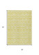 3' X 5' Yellow And Ivory Geometric Washable Indoor Outdoor Area Rug