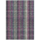 10' X 14' Plum Eggplant And Gray Plaid Washable Indoor Outdoor Area Rug