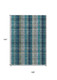9' X 12' Teal Blue Navy Blue And Olive Green Plaid Washable Indoor Outdoor Area Rug