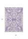 3' X 5' Purple And Ivory Damask Washable Indoor Outdoor Area Rug