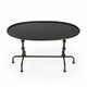 38" Silver Aluminum Oval Coffee Table