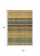 10' X 14' Wheat Brown And Teal Blue Striped Washable Indoor Outdoor Area Rug