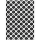 10' X 14' Black And Ivory Polka Dot Washable Indoor Outdoor Area Rug