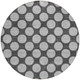 8' Charcoal And Ivory Round Polka Dot Washable Indoor Outdoor Area Rug
