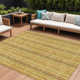 8' X 10' Gold And Copper Striped Washable Indoor Outdoor Area Rug