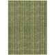 9' X 12' Olive Green And Lime Green Striped Washable Indoor Outdoor Area Rug