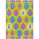 10' X 14' Lime Green Pink And Purple Southwestern Washable Indoor Outdoor Area Rug