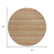 8' Terra Cotta And Rust Round Striped Washable Indoor Outdoor Area Rug