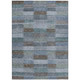 10' X 14' Blue Denim Blue And Brown Striped Washable Indoor Outdoor Area Rug