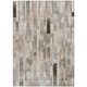 9' X 12' Taupe And Gray Striped Washable Indoor Outdoor Area Rug