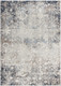 2' X 3' Navy And Beige Distressed Vines Scatter Rug