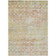 5' X 8' Peach And Ivory Argyle Washable Indoor Outdoor Area Rug