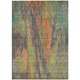 8' X 10' Orange And Teal Blue Abstract Washable Indoor Outdoor Area Rug