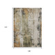 9' X 12' Olive Green And Ivory Abstract Washable Indoor Outdoor Area Rug
