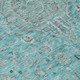 8' Aqua And Teal Blue Round Medallion Washable Indoor Outdoor Area Rug