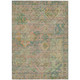9' X 12' Green Teal Blue And Mauve Floral Medallion Washable Indoor Outdoor Area Rug