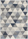 4' X 6' Navy Blue Geometric Diamond Area Rug