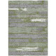 10' X 14' Olive Green Ivory And Blue Striped Washable Indoor Outdoor Area Rug