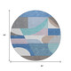 8' Sky Blue Teal Blue And Brown Round Geometric Washable Indoor Outdoor Area Rug