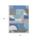 10' X 14' Sky Blue Teal Blue And Brown Geometric Washable Indoor Outdoor Area Rug
