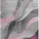 5' X 8' Pink Gray And Silver Abstract Washable Indoor Outdoor Area Rug