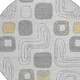 8' Gray Silver And Gold Round Geometric Washable Indoor Outdoor Area Rug