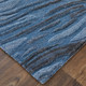 8' X 10' Blue Black And Gray Abstract Hand Tufted Area Rug