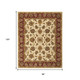 8' X 10' Tan Gold And Red Oriental Hand Tufted Area Rug
