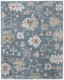 5' X 8' Blue Ivory And Pink Abstract Distressed Area Rug
