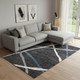 8' X 11' Distressed Black And Gray Abstract Area Rug