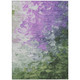10' X 14' Purple Olive Green And Silver Abstract Washable Indoor Outdoor Area Rug