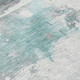 5' X 8' Teal Blue And Gray Abstract Washable Indoor Outdoor Area Rug