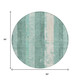 8' Pale Aqua And Teal Blue Round Striped Washable Indoor Outdoor Area Rug