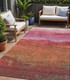 5' X 8' Blush Mauve And Rust Abstract Washable Indoor Outdoor Area Rug