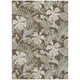 10' X 14' Brown Beige And Olive Green Botanical Leaves Washable Indoor Outdoor Area Rug