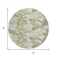 8' Ivory Wheat And Olive Green Round Botanical Leaves Washable Indoor Outdoor Area Rug