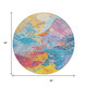 8' Blue Yellow Pink And Orange Round Abstract Washable Indoor Outdoor Area Rug