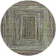 8' Olive Green Lavender And Fern Green Round Geometric Washable Indoor Outdoor Area Rug